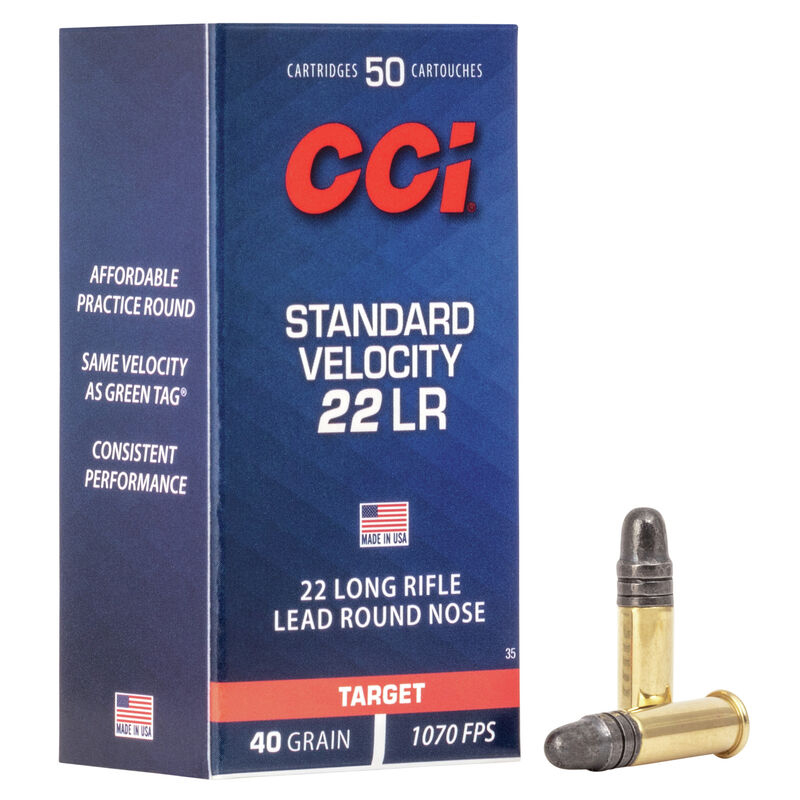 CCI Rimfire 22 LR Standard Velocity Lead Round Nose 40 Grain 500 Rounds