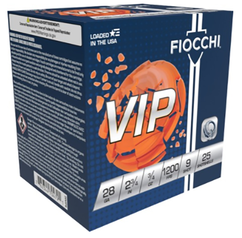 Fiocchi, Vip Load, 28 Gauge, Shot, 3/4 oz #9, 250 Rounds
