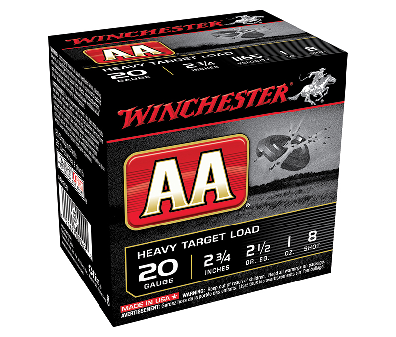 Winchester AA Heavy Target Load 20 Gauge 1 Ounce #8 Shot 250 Rounds