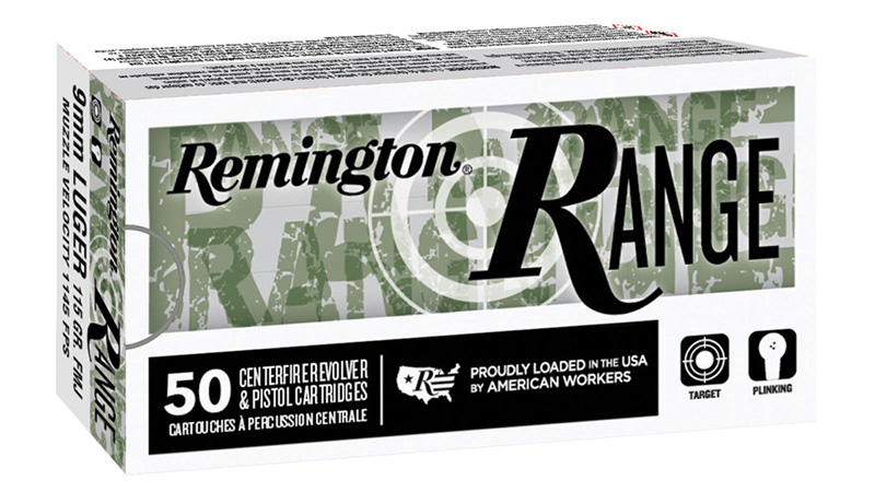 Remington Range 9mm Luger Full Metal Jacket 115 Grain 50 Rounds