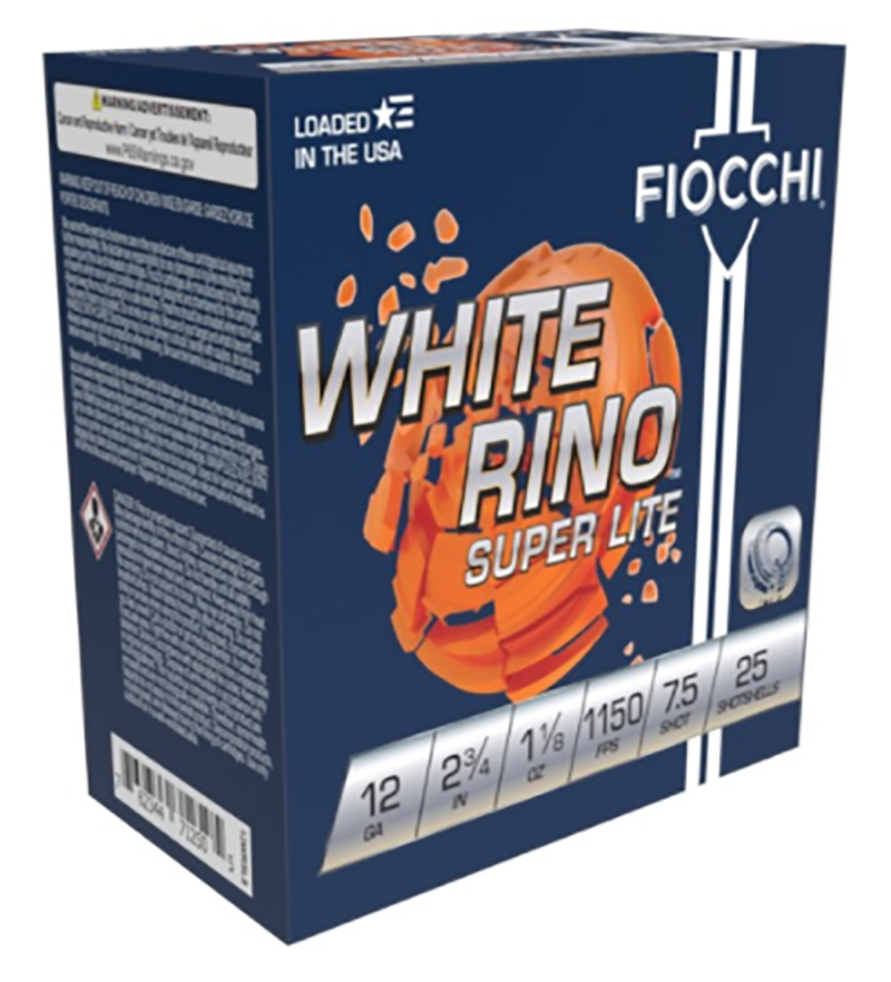 Fiocchi White Rino 12 Gauge Shot 1 1/8 oz 250 Rounds