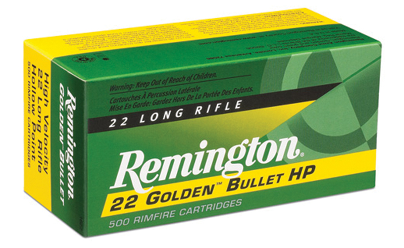 Remington 22 Golden Bullet 22 Long Rifle Plated Lead Round Nose 40 Grain 500 Rounds