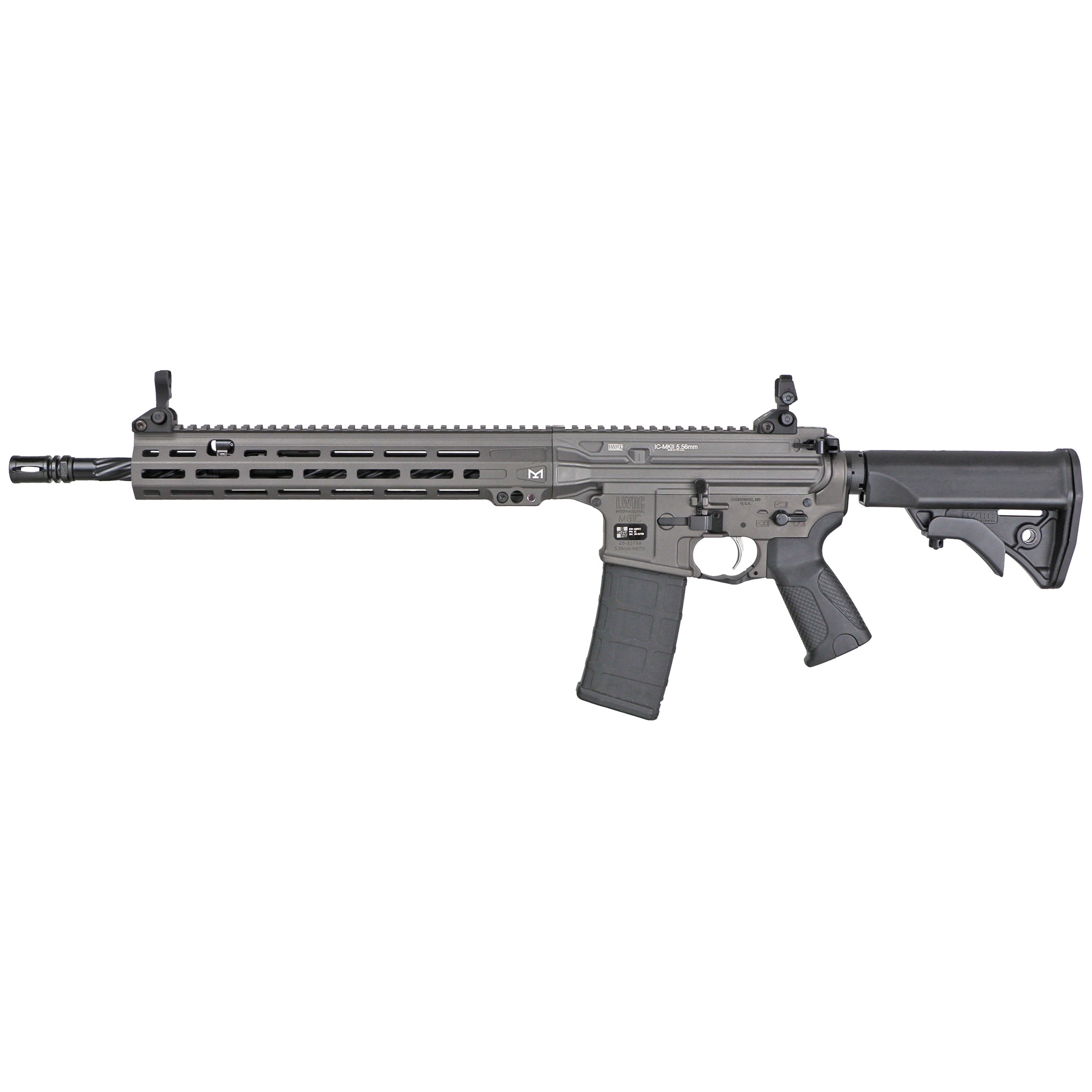 LWRC IcmkII 5.56 NATO 16.1 inch 30 Rounds Tungsten Gray