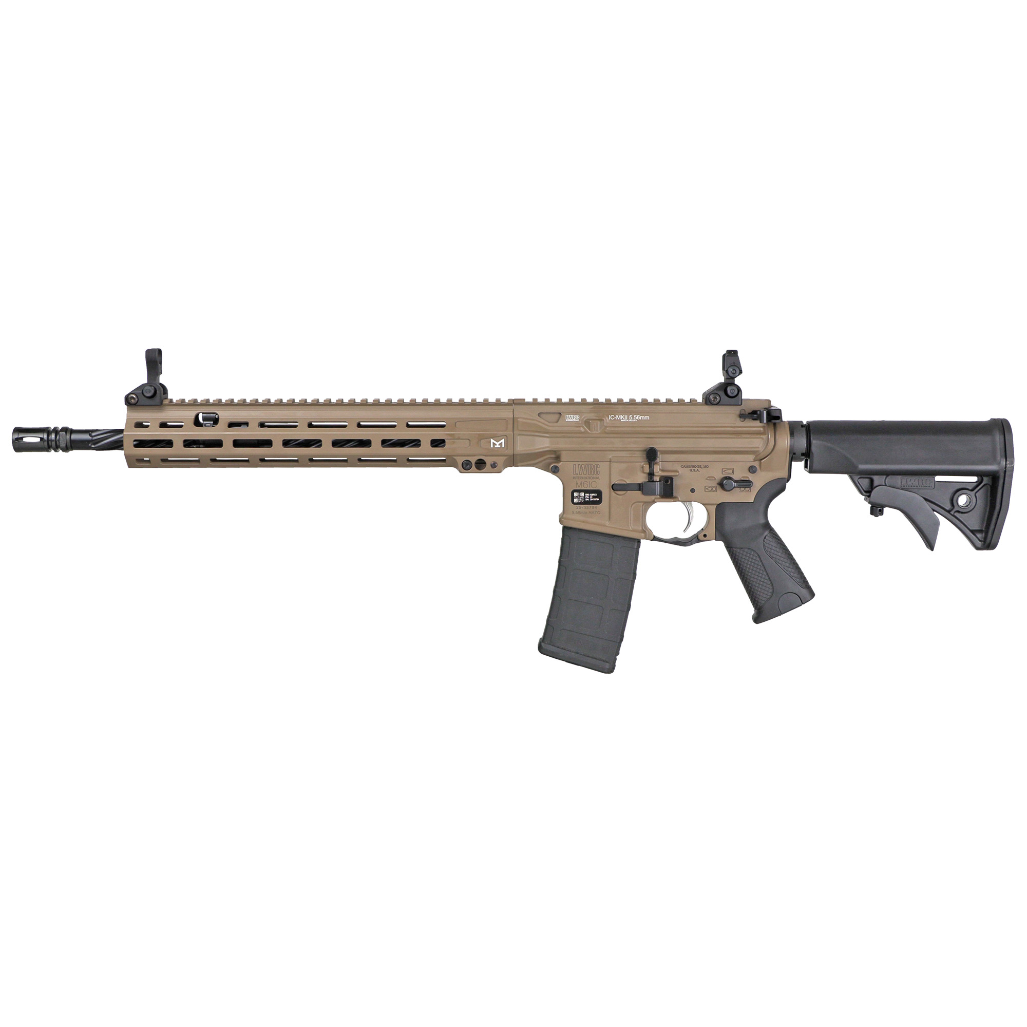LWRC IcmkII 5.56 NATO 16.1 Barrel 30 Rounds Flat Dark Earth
