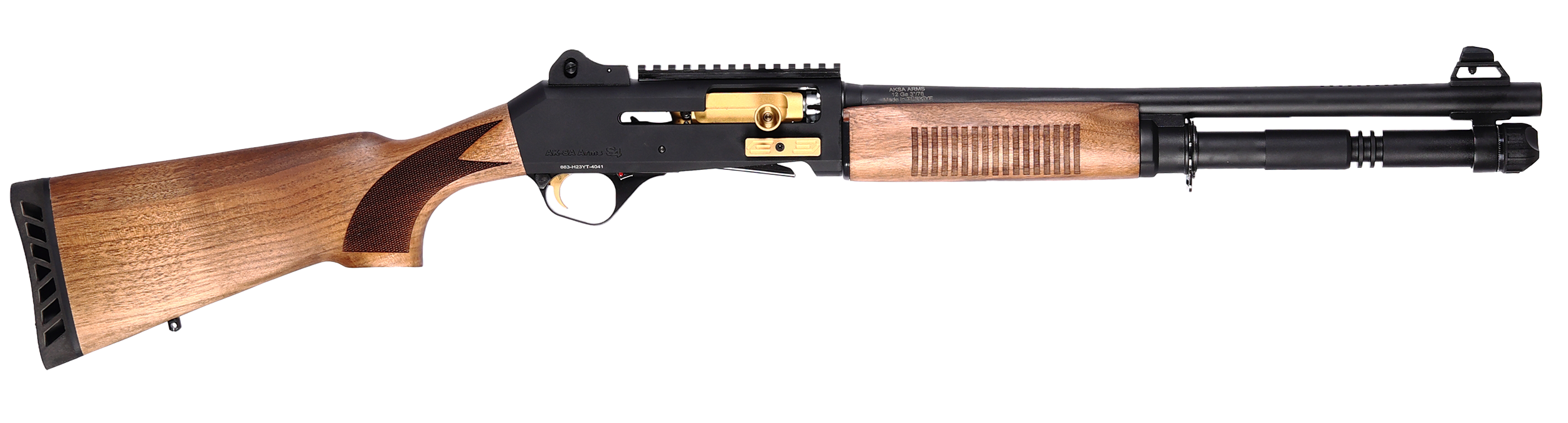 Four Peaks Imports 12077 AKSA Arms S4 12 Gauge 3" 5+1 18.50" Chrome Plated 7075-T6 Aluminum Receiver Wood Stock