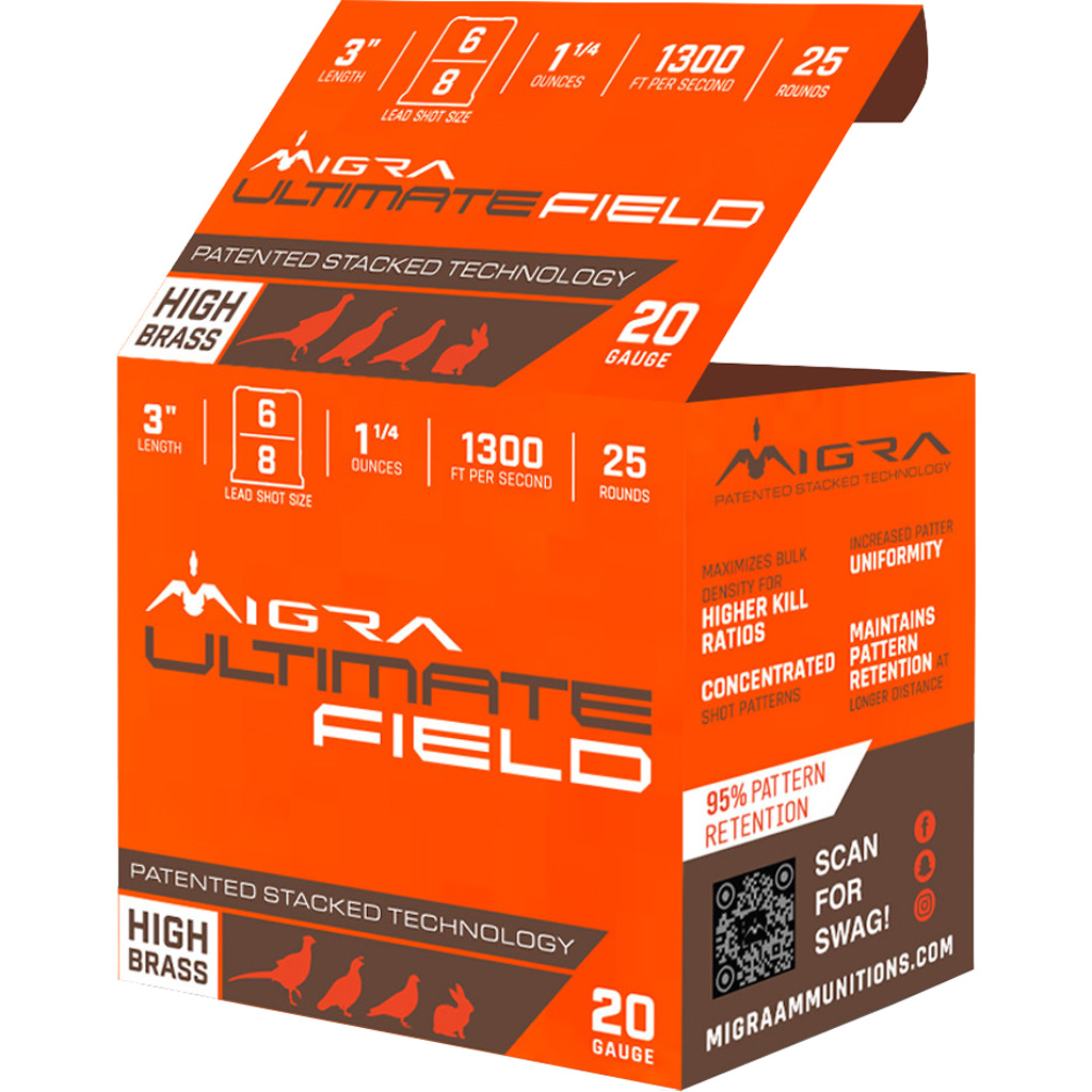 Migra Ammunitions Staxd Ultimate Field 20 Gauge Shot 1 1/4 oz 25 Rounds