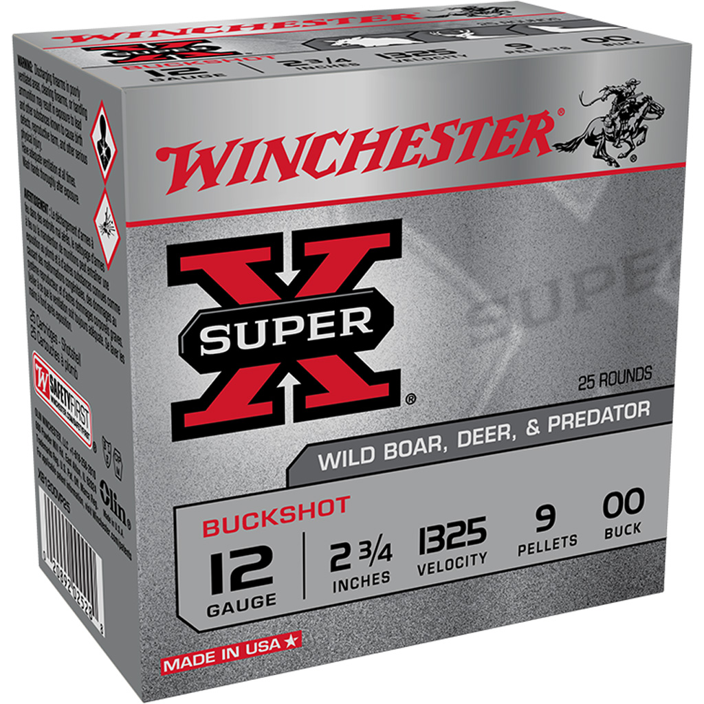 Winchester Super X Load 12 ga.  2.75 in. Buckshot 00 25 rd.
