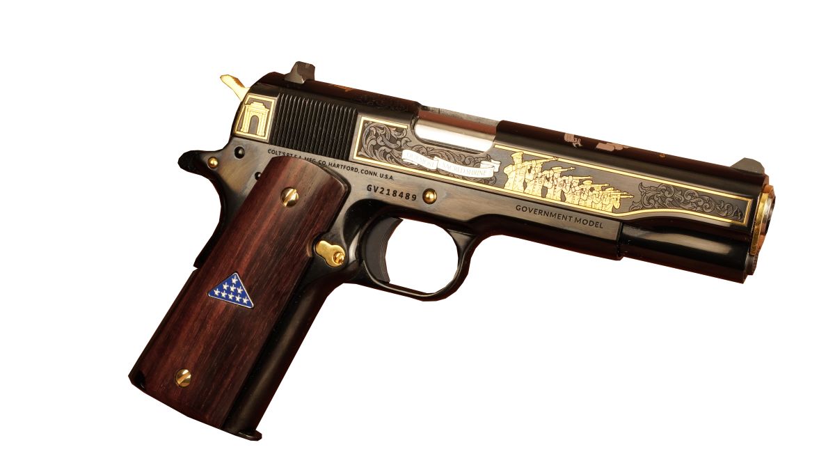 Colt 1911 Old Guard IVS Exclusive .45 ACP 5 inch Barrel 7 Round High Polished Rosewood Grips