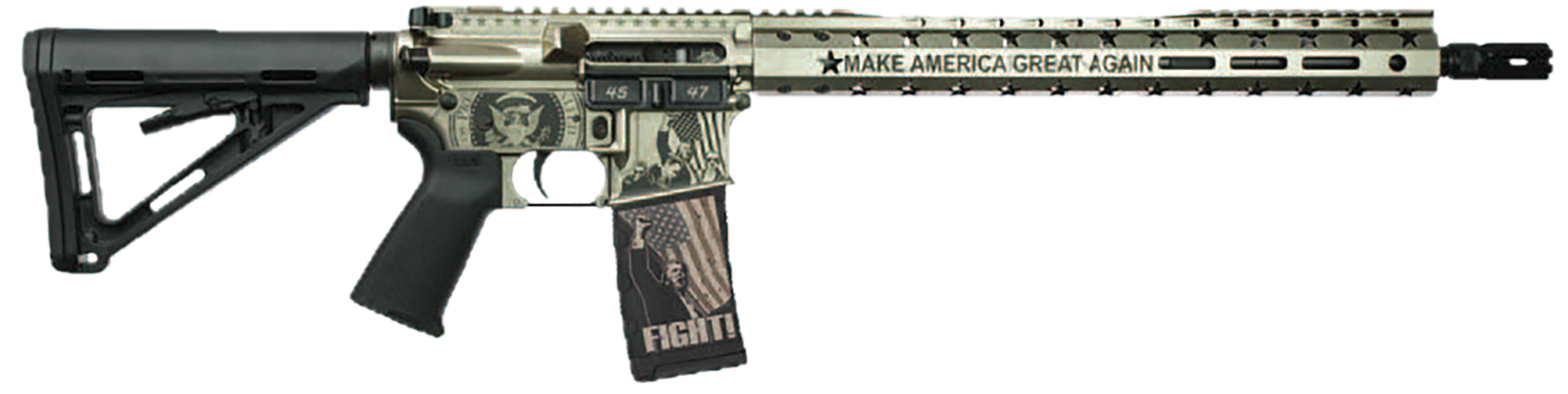 Black Rain Ordnance 24111203S Trump FX Custom Limited Edition 5.56 NATO 30+1 Silver Spec 15