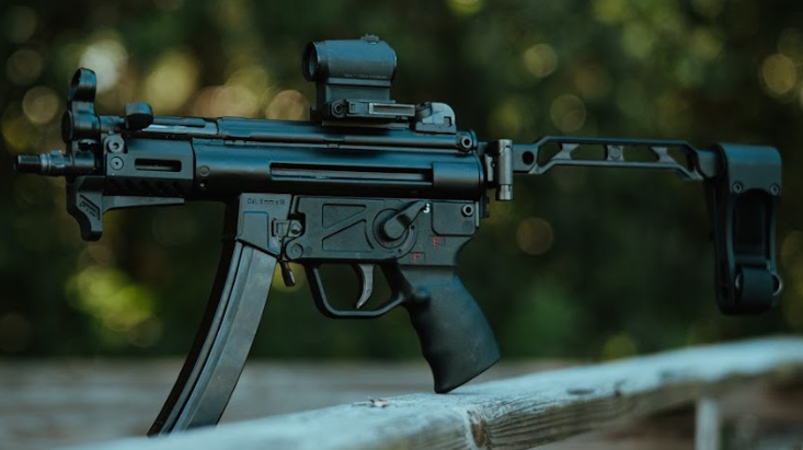 PTR  9KT BR 9mm Luger 30+1 5.16" Black Nitride 3-Lug Threaded Barrel, M-LOK Handguard, Black Nitride Aluminum Picatinny Rail Receiver, Brace, Black Polymer Grip