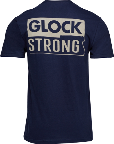 Glock AP96196 Glock Strong Tee Navy Ringspun Cotton Short Sleeve XL