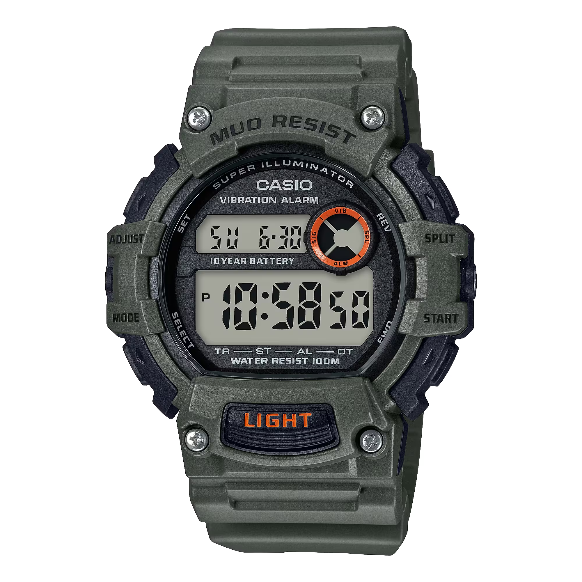 Mud-Resistant Digital Watch w/ Vibration Alarm - TRT110H-3AV