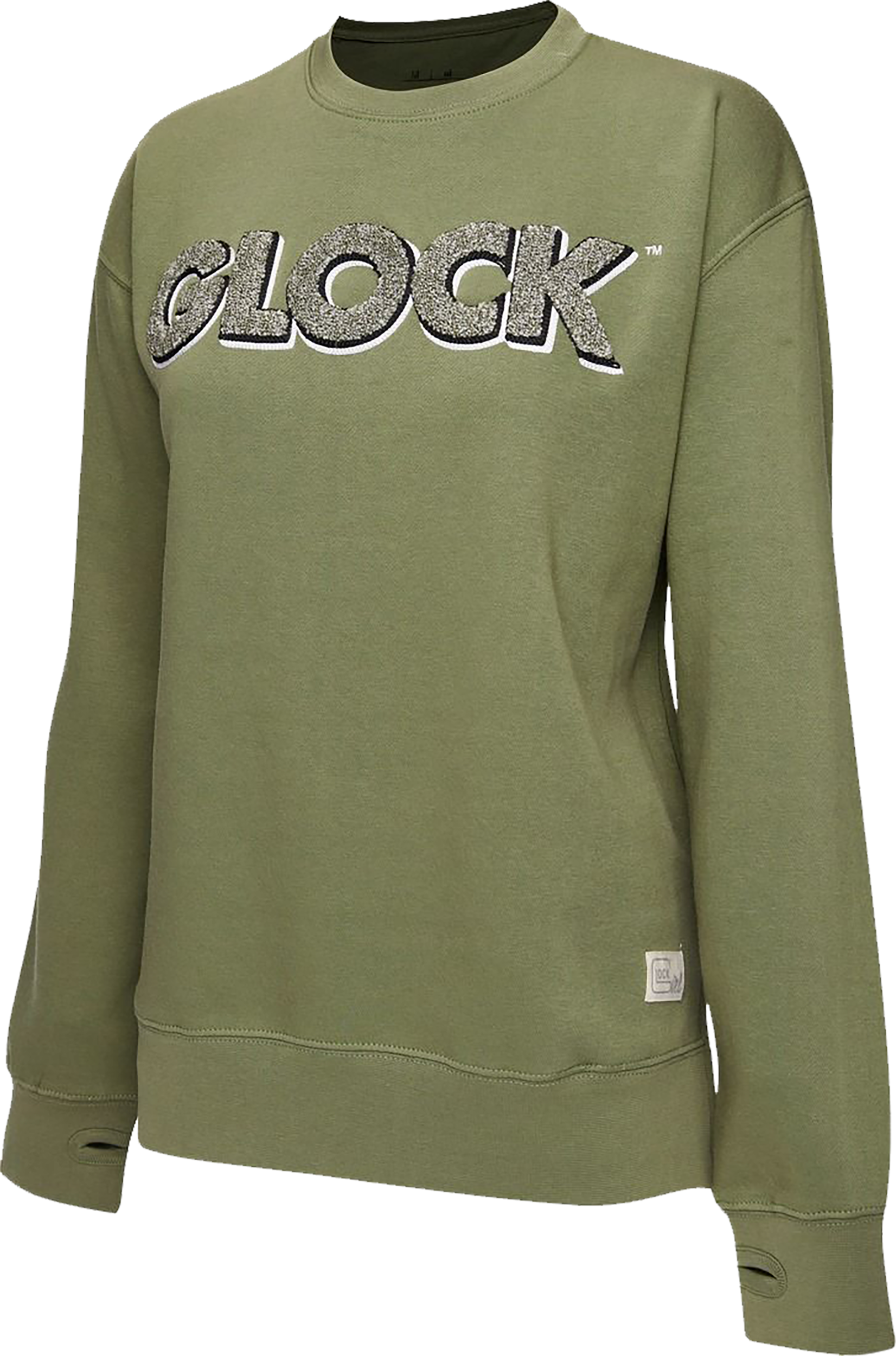 Glock AP96263 Crewneck Raglan Fleece Olive Cotton/Polyester Long Sleeve XL