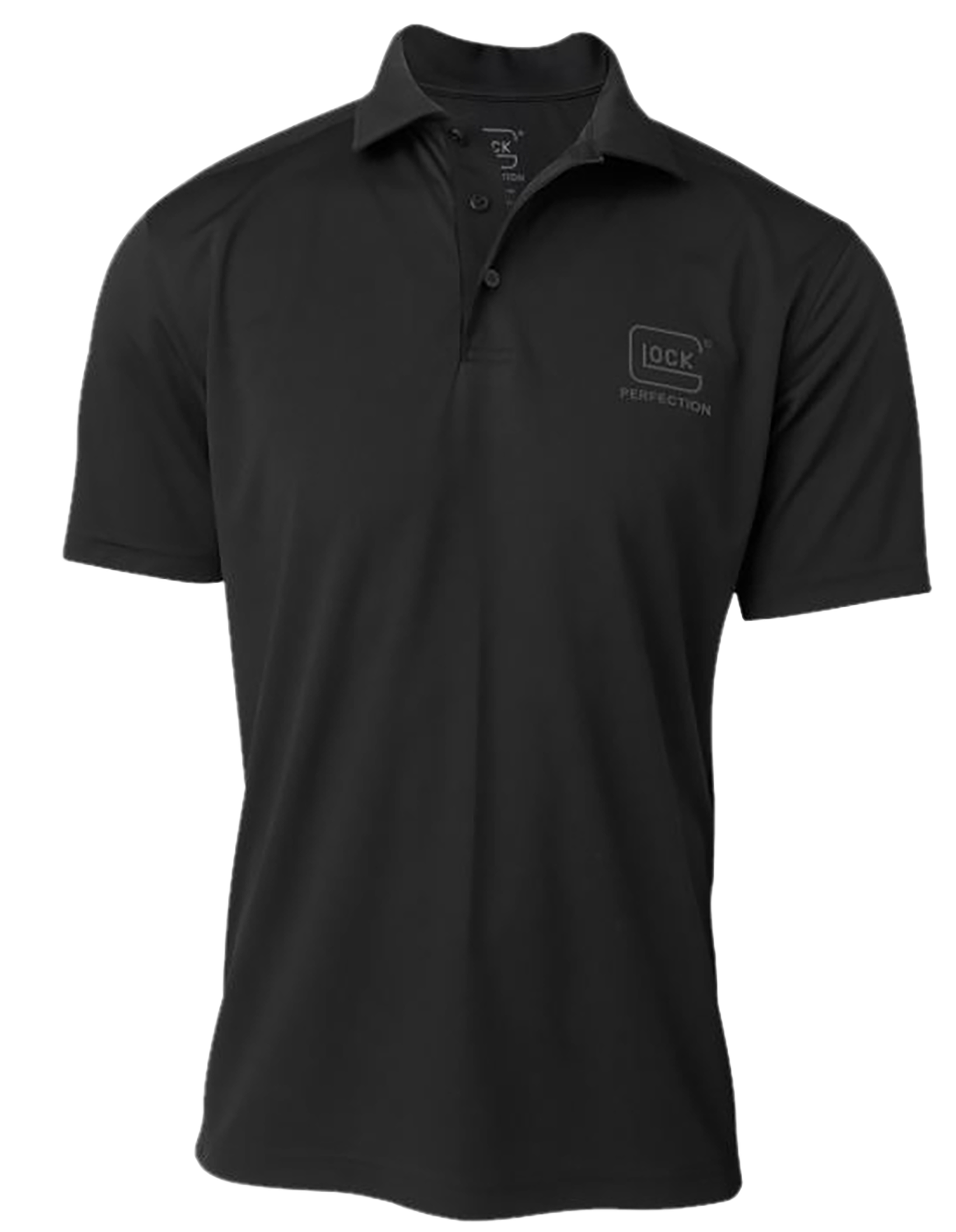 Glock AP96215 Glock Perfection Polo  Black Polyester Mesh Short Sleeve 2XL