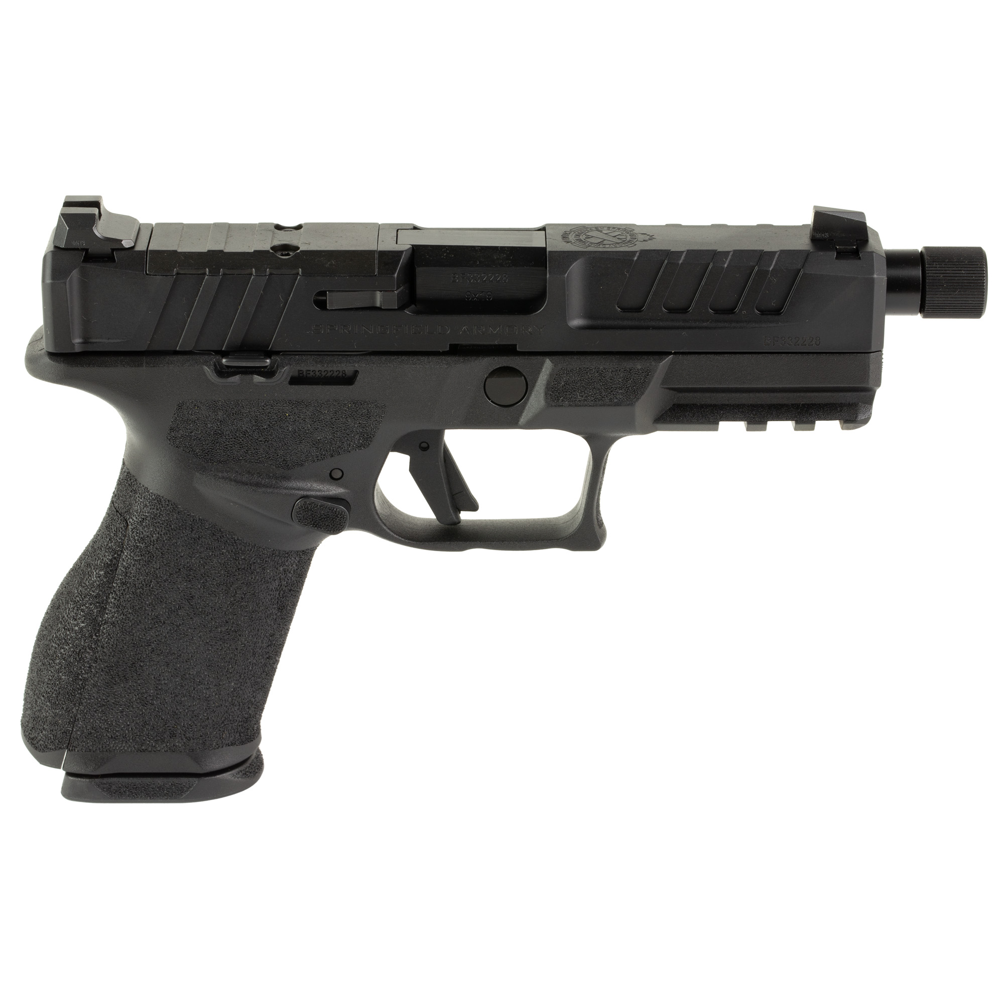 Springfield Armory ECT9409B3D Compact 9mm Luger 18+1 4.70" Black Melonite Threaded Barrel, Black Melonite Optic Ready/Serrated Steel Slide, Black Polymer Frame w/Picatinny Rail, Black Polymer Grip