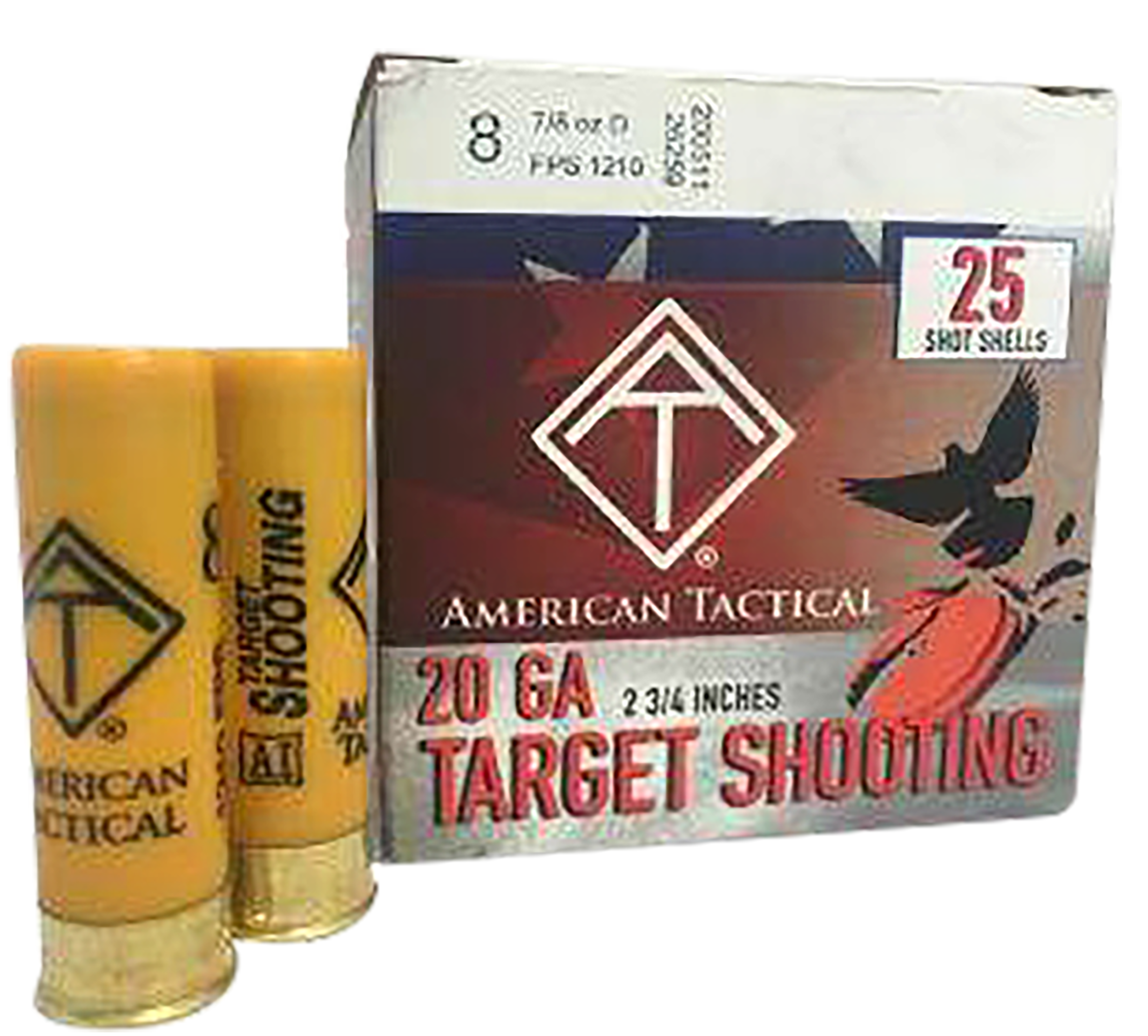 American Tactical Inc ATI Target Load 20 Gauge 2.75 Inch 8 Shot 7/8 Ounce 25 Rounds