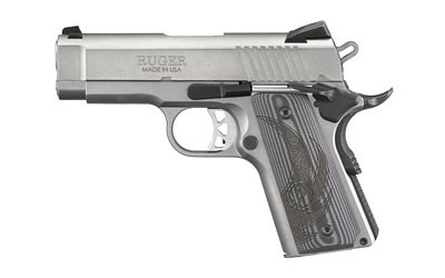 Ruger SR1911 Officer Style 45 ACP 3.60 inch 7+1 Low Glare Stainless Gray G10