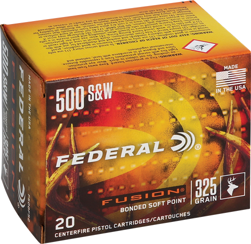Federal Fusion 500 S W Jacketed Soft Point 325 Grain 20 Rounds