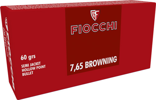 Fiocchi 7.65 Browning 32 ACP Jacketed Hollow Point 60 Grain 50 Rounds