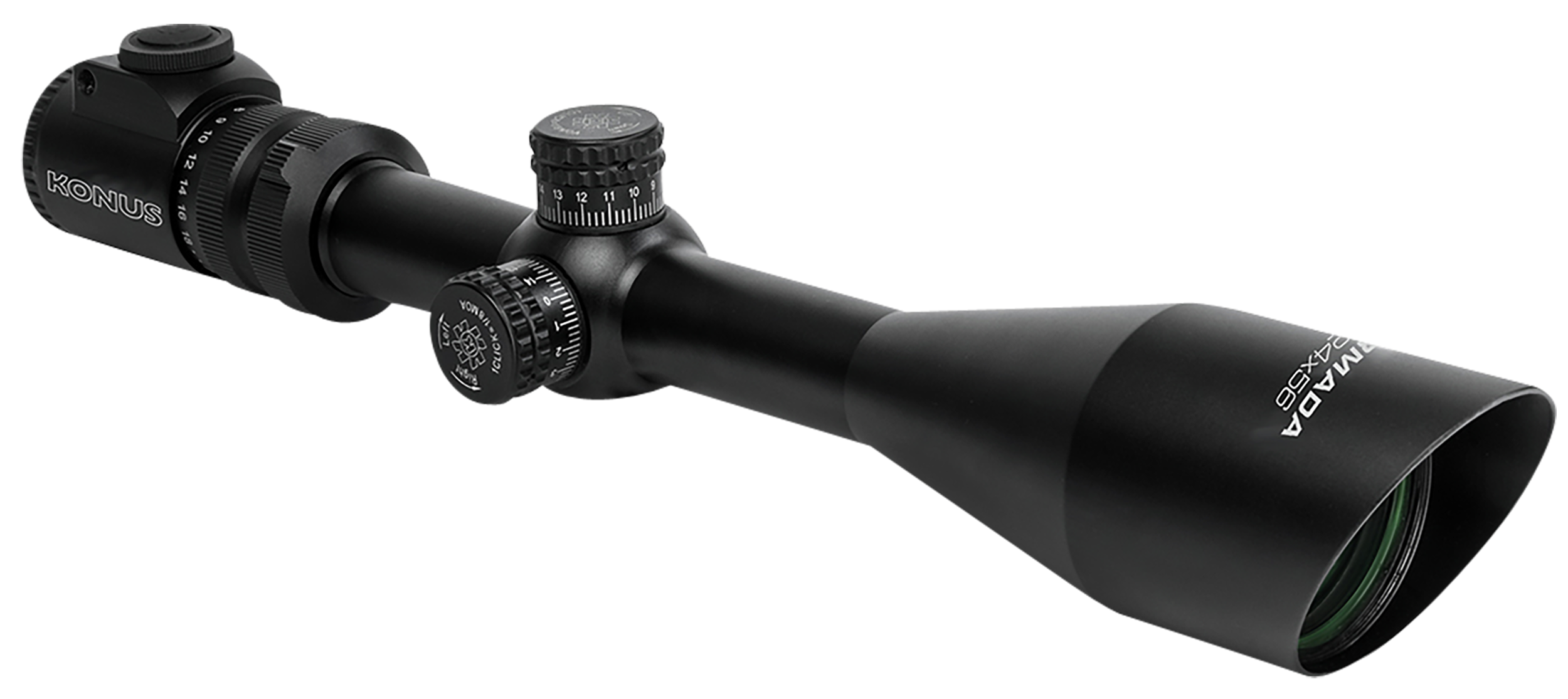 Konus Optics Armada 6-24x56mm Riflescope Locking Turrets Dual Illuminated Red Blue Crosshair