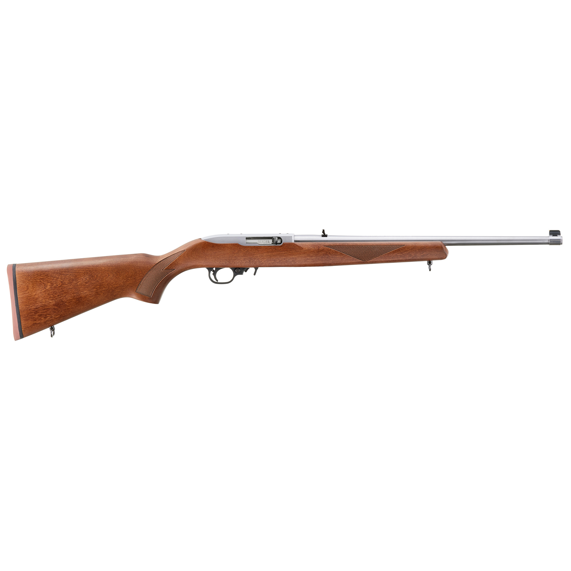 Ruger 10/22 Sporter .22 LR 18.5 Inch 10 Round Walnut Stained Clear Satin Stainless Steel Barrel