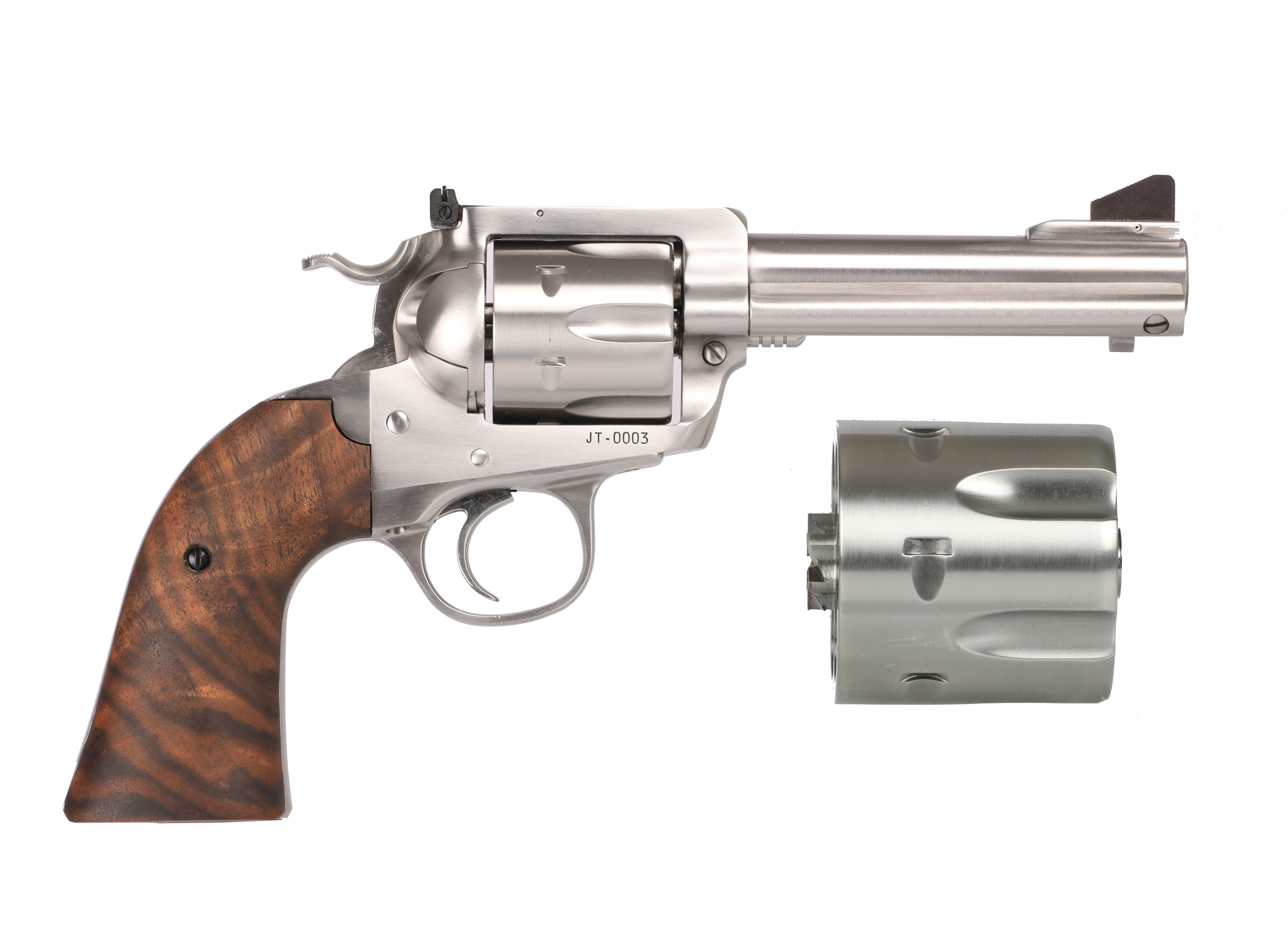 Ruger Bisley Flattop 45 Colt 4-5/8 Inch Stainless Steel Wood