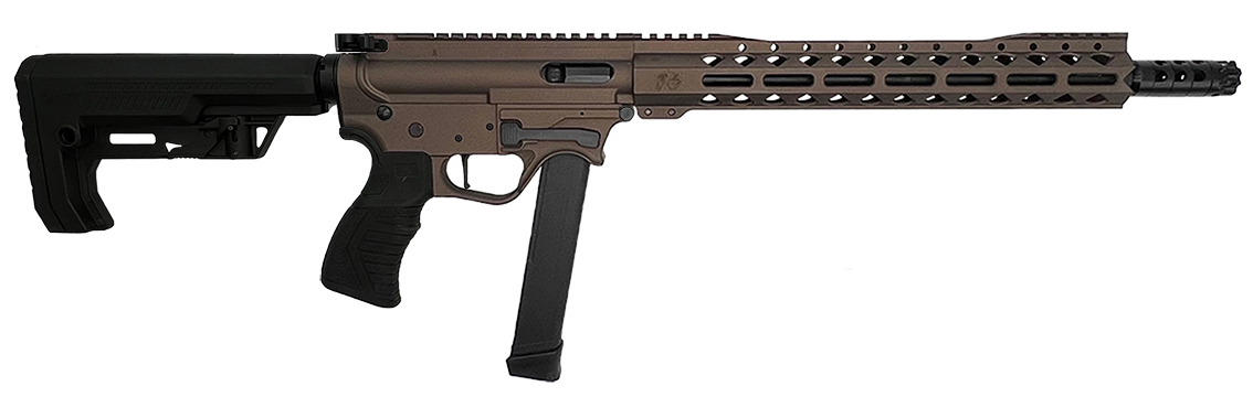 T6 Firearms T6 Goat Series Shredder Ar9 9mm 16 inch Midnight Bronze Cerakote