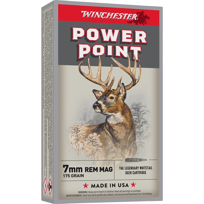 Winchester Power Point 7mm Remington Magnum 175 Grain 20 Rounds