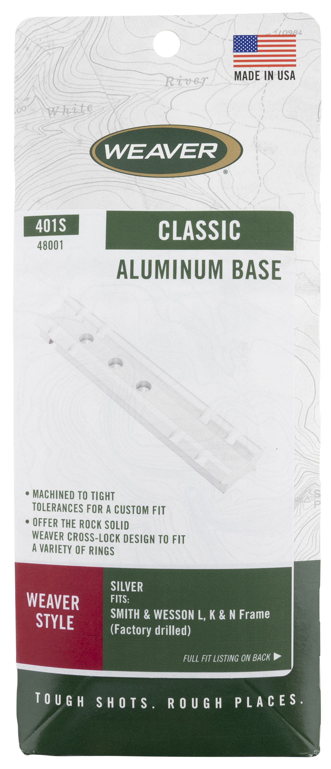 Weaver Aluminum Top Mount Scope Base Silver S&W Compatible Cross Lock