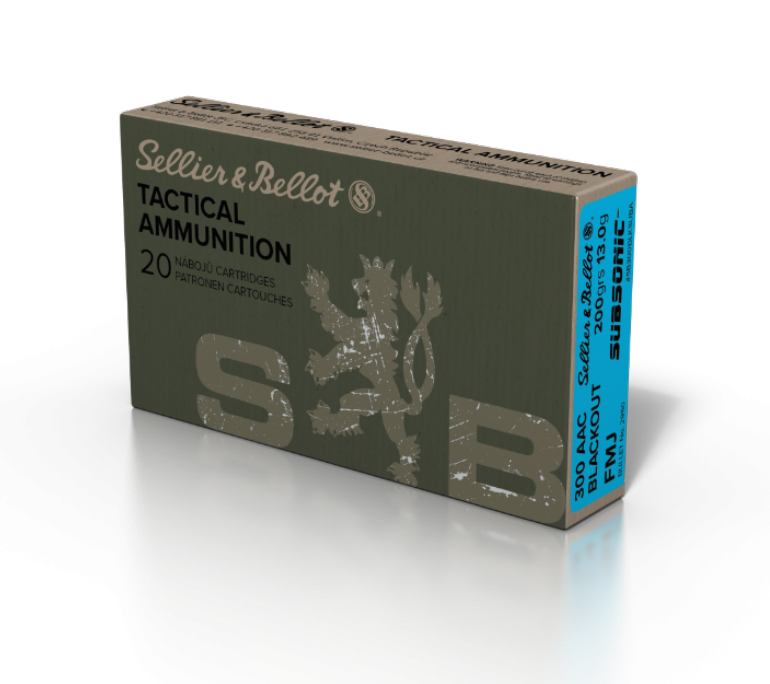 Sellier & Bellot .300 AAC Blackout Full Metal Jacket Subsonic 200 Grain 20 Rounds