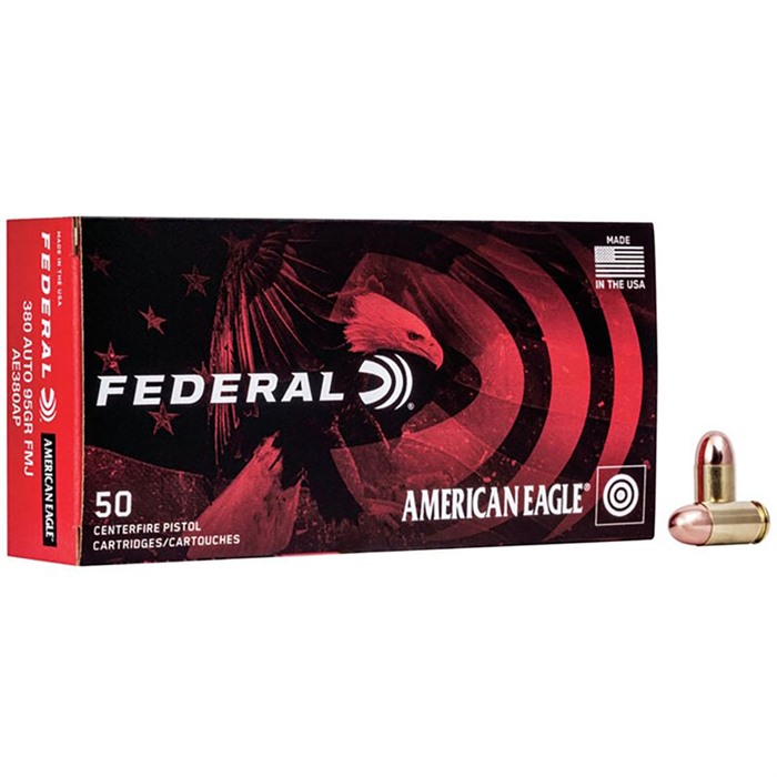 Federal American Eagle 380 Auto (ACP) Full Metal Jacket 95 Grain 50 Rounds