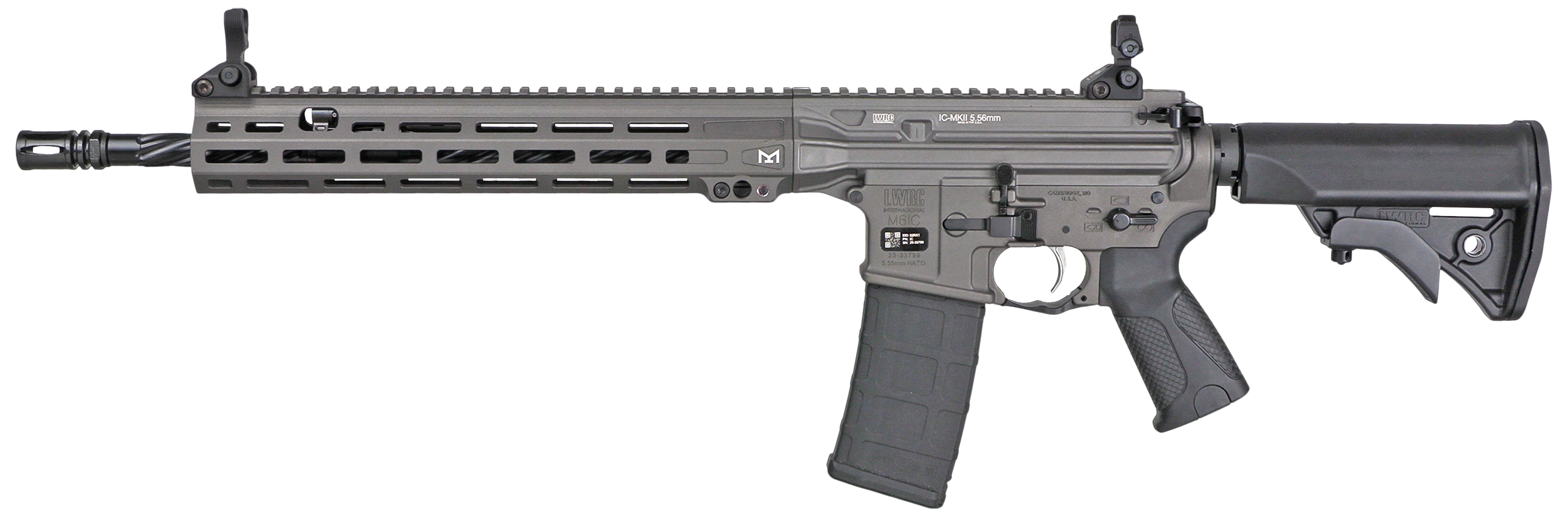 LWRC Icmk II R5 P TG 14P .223 Rem 5.56 NATO 14.7in 7 lbs Tungsten Gray