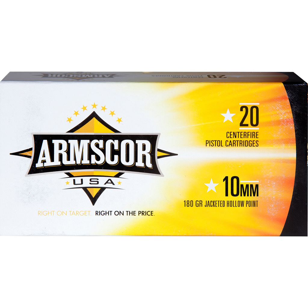 Armscor Defense Pistol Ammo 10mm Auto Jacketed Hollow Point 180 Grain 20 Rounds