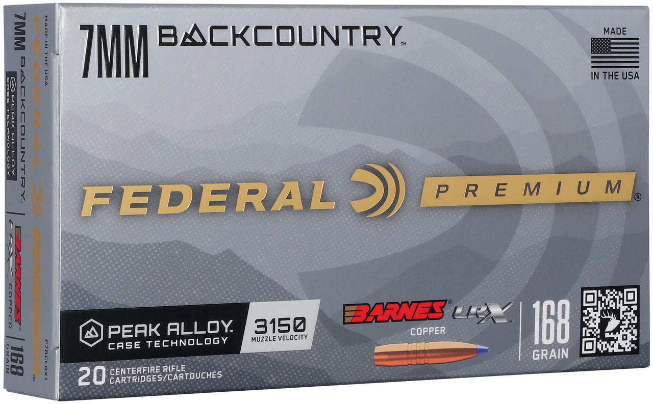 Federal Premium 7mm Backcountry Barnes LRX All Copper 168 Grain 20 Rounds