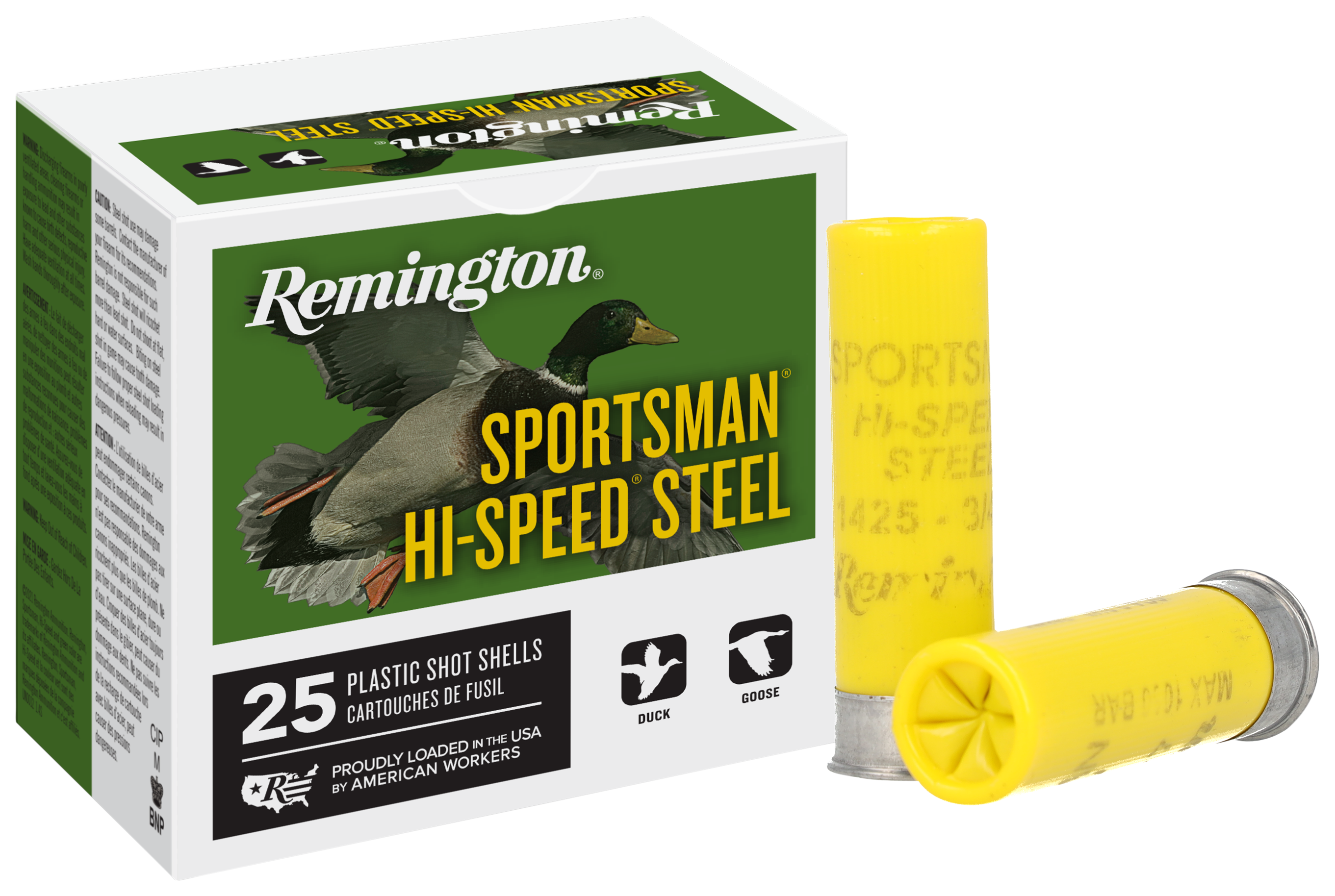 Remington Sportsman Hi-Speed Steel 20 Gauge 3/4 Ounce High Velocity Shot Size 7 25 Rounds