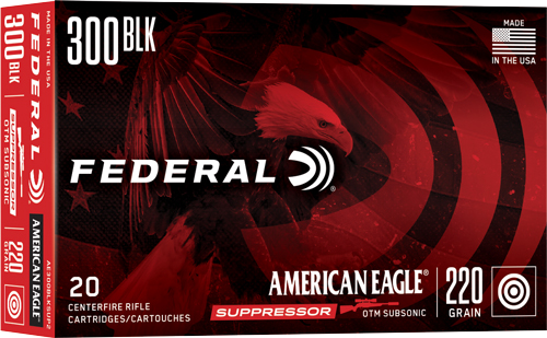 Federal Ae 300 Aac Blackout, Jacketed Hollow Point, 220 Grain, 20 Rounds