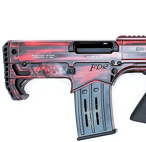 Black Aces Tactical Pro Series Bullpup Pump Shotgun 12 Gauge 18.5 Inch Barrel 5 Rounds Distressed Red