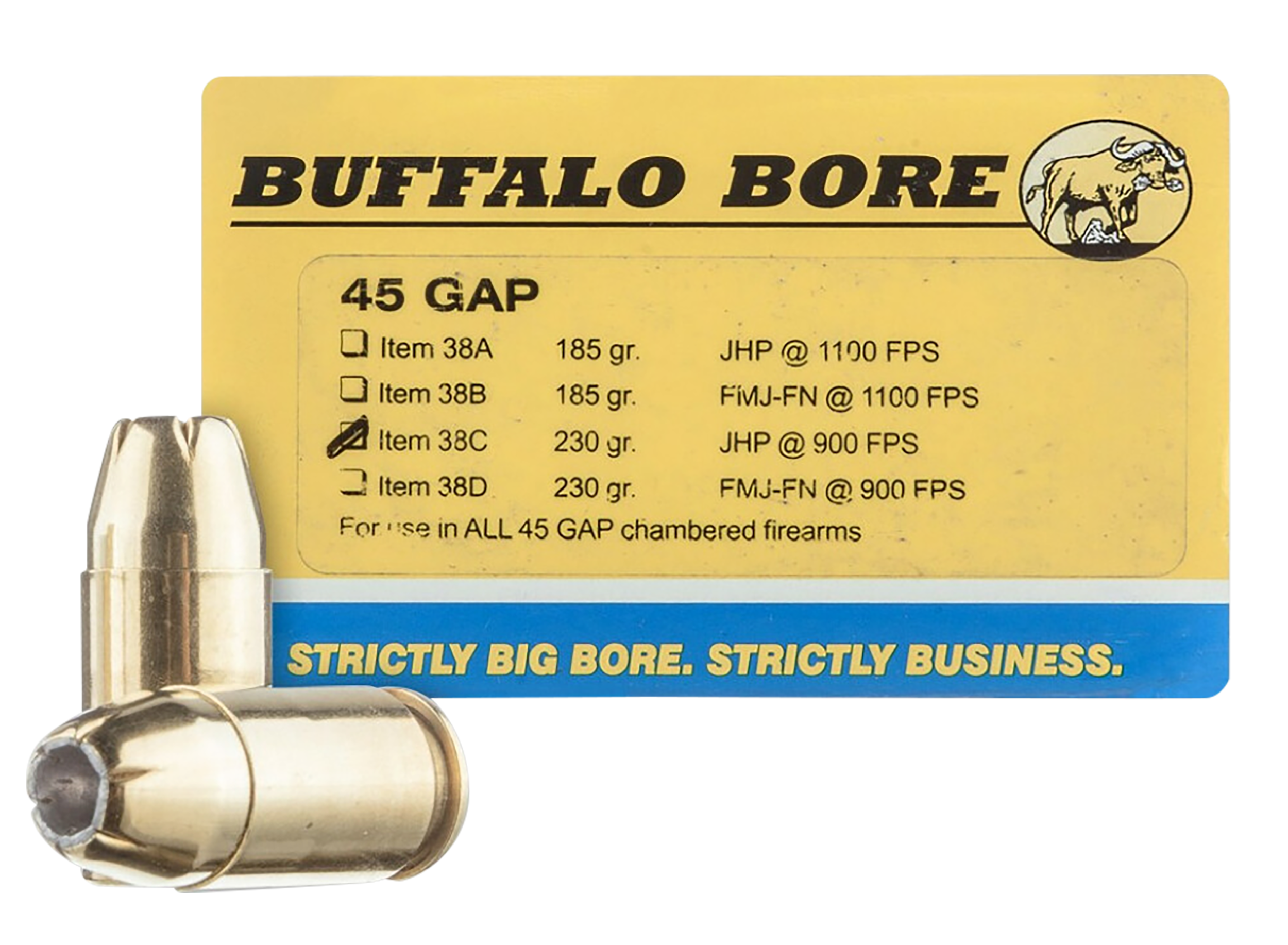 Buffalo Bore Personal Defense 45 GAP Jacket Hollow Point 230 Grain 20 Rounds