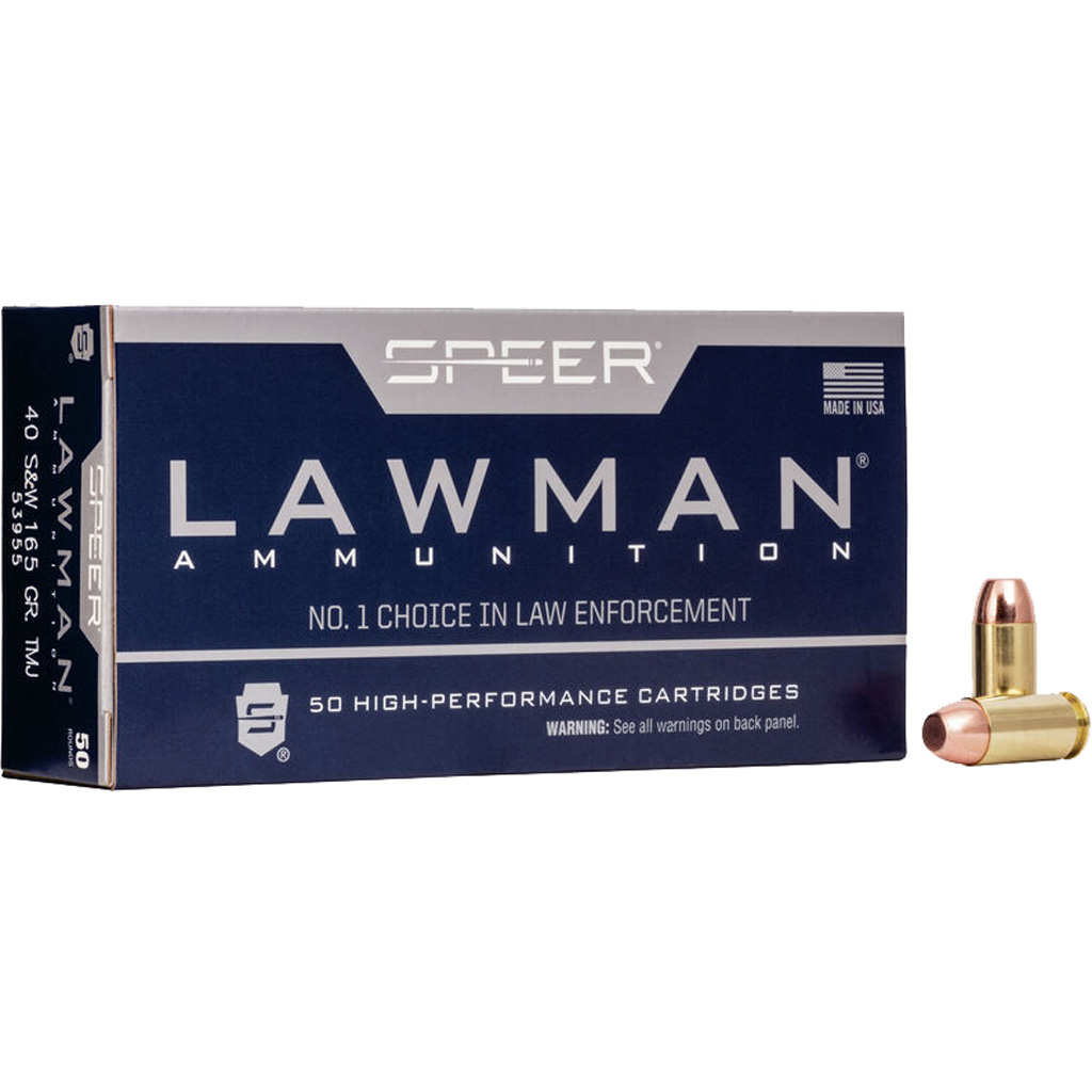 Speer, Lawman, .40 S&W, Total Metal Jacket, 165 Grain, 50 Rounds