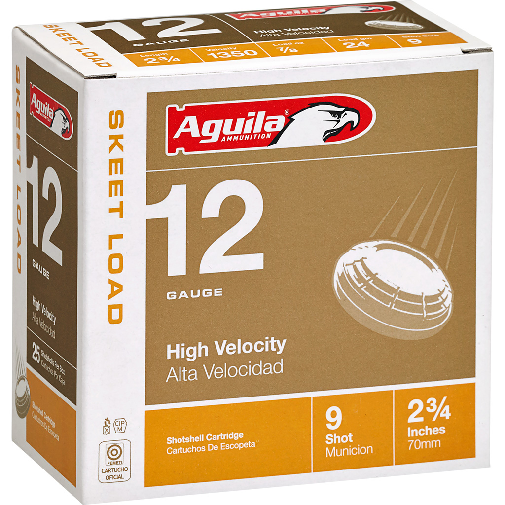 Aguila Target Shotgun Load 12 Gauge 9 Shot 24 Grain 25 Rounds