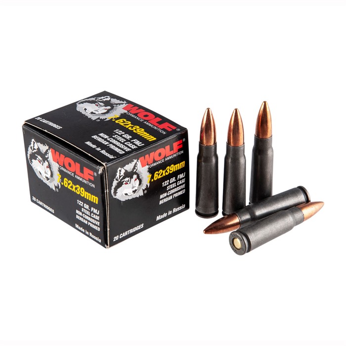 Wolf Ammunition 7.62X39MM Full Metal Jacket 122 Grain 20 Rounds