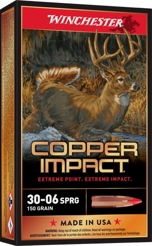 Winchester Copper Impact 30-06 Springfield Polymer Tip 150 Grain 20 Rounds
