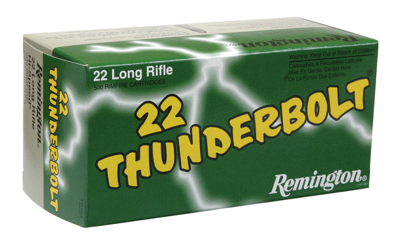 Remington Ammo 22 Thunderbolt 22 Long Rifle Round Nose 40 Grain 500 Rounds