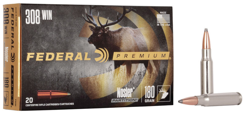 Federal Premium 308 Winchester 180 Grain Nosler Partition 20 Rounds