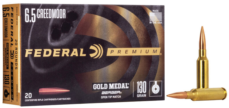 Federal Gold Medal 6.5 Creedmoor Berger Hybrid OTM 130 Grain 20 Rounds