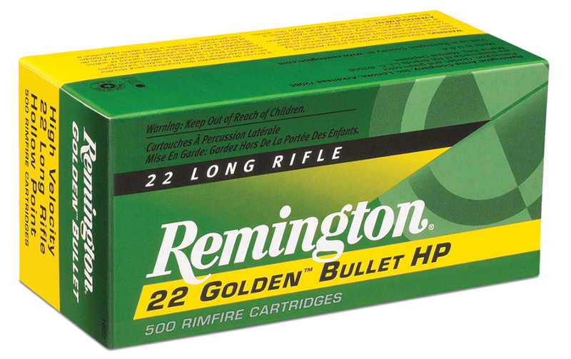 Remington Ammo 22 Golden Bullet 22 Long Rifle Plated Hollow Point 36 Grain 500 Rounds