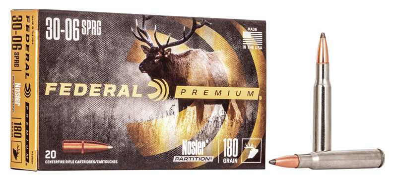Federal Premium 30-06 Springfield Nosler Partition 180 Grain 20 Rounds