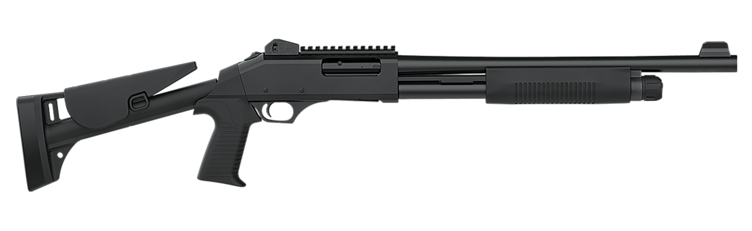 Dickinson LLC TAC4ST Tac-4 ST 12 Gauge Pump 3" 5+1 Black Steel Barrel, Matte Black Picatinny Rail Receiver, Adj Comb Synthetic Stock, Black Polymer Grip