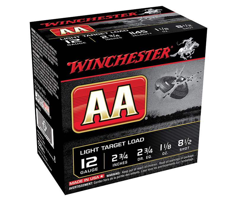 Winchester AA Light Target Load 12 Gauge 1-1/8 Ounce #8.5 Shot 250 Rounds