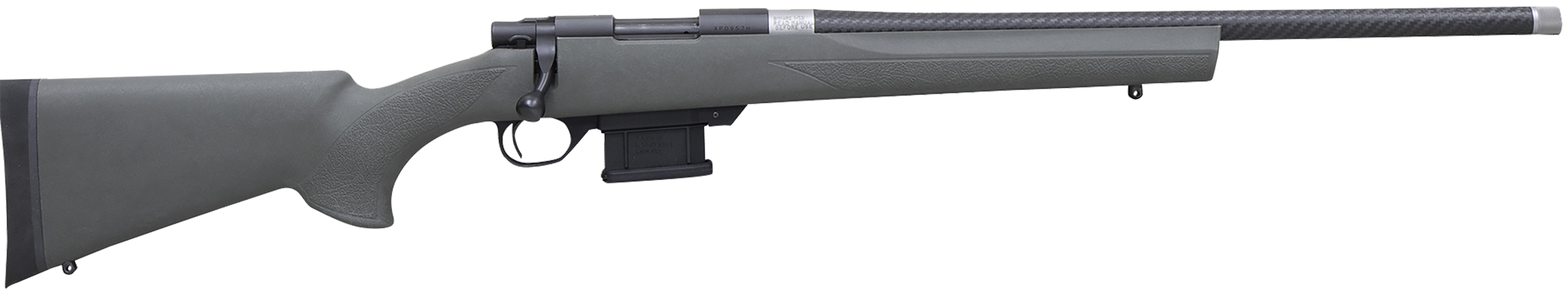 Howa HMACF6ARCGYTH 1500 Mini Action 6mm ARC 20" Black Carbon Fiber Threaded Barrel, Black Drilled & Tapped Steel Receiver, Fixed HTI Green Synthetic Stock
